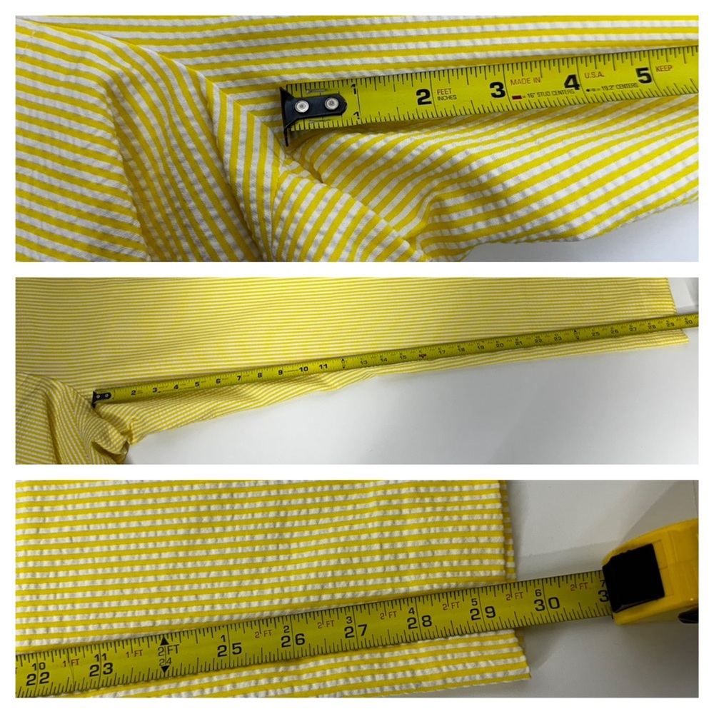 Anne Klein Daffodil Yellow White Stripe Seersucker Dress Pants Dressy Casual Nwt - Picture 15 of 16